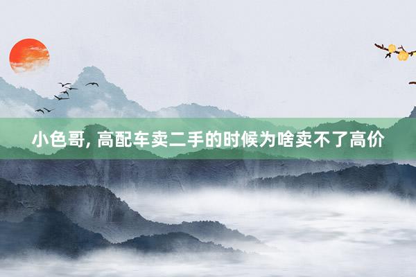 小色哥, 高配车卖二手的时候为啥卖不了高价